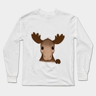 Cute Baby Moose Animal Long Sleeve T-Shirt